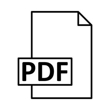 Pdf format document icon or logo illustration Stock Illustration