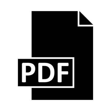 Pdf format document icon or logo illustration Stock Illustration
