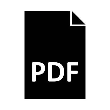 Pdf format document icon or logo illustration Stock Illustration