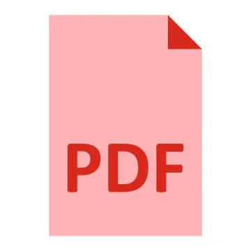 Pdf format document icon or logo illustration Stock Illustration