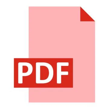 Pdf format document icon or logo illustration Stock Illustration