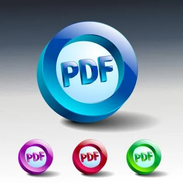 Pdf icon button internet document file 스톡 일러스트