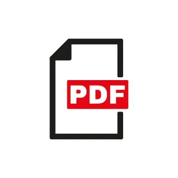 The PDF icon. File format symbol. Flat Stock Illustration
