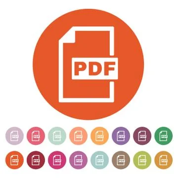 The PDF icon. File format symbol. Flat Illustrazione stock