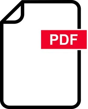 PDF icon, file pdf icon sign. PDF format symbol Stock Illustration