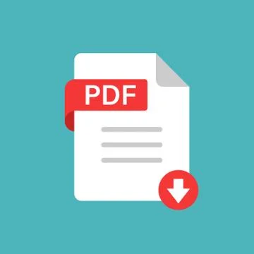 Pdf icon in flat style. Document text vector illustration on white isolated b 스톡 일러스트