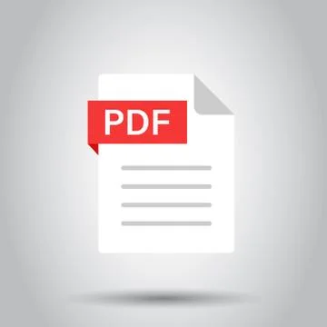 Pdf icon in flat style. Document text vector illustration on isolated backgro Ilustración de archivo