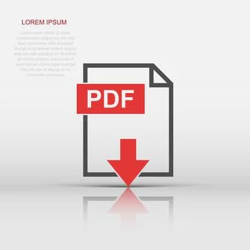 PDF icon in flat style. Document illustration pictogram. File sign business.. Stock Illustration