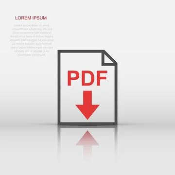 PDF icon in flat style. Document illustration pictogram. File sign business.. イラスト素材