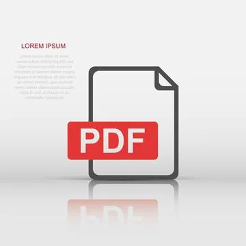 PDF icon in flat style. Document illustration pictogram. File sign business.. Illustrazione stock