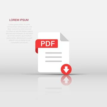 Pdf icon in flat style. Document text vector illustration on white isolated.. Stock Illustration