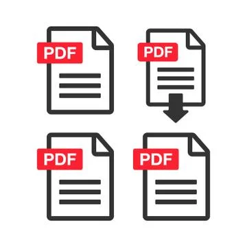 PDF Icon paper file. File Icons. Document icon set Stock Illustration
