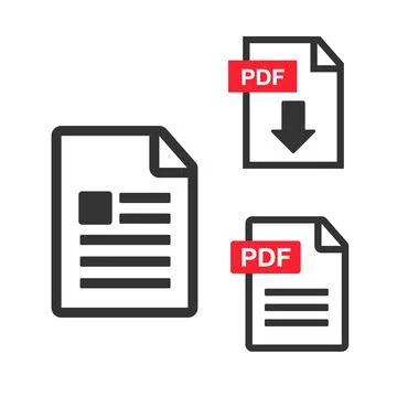 PDF Icon paper file. File Icons. Document icon set Stock Illustration