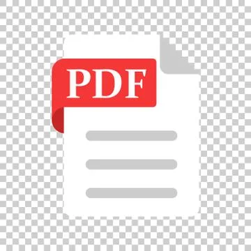 Pdf icon in transparent style. Document text vector illustration on isolated  Ilustración de archivo