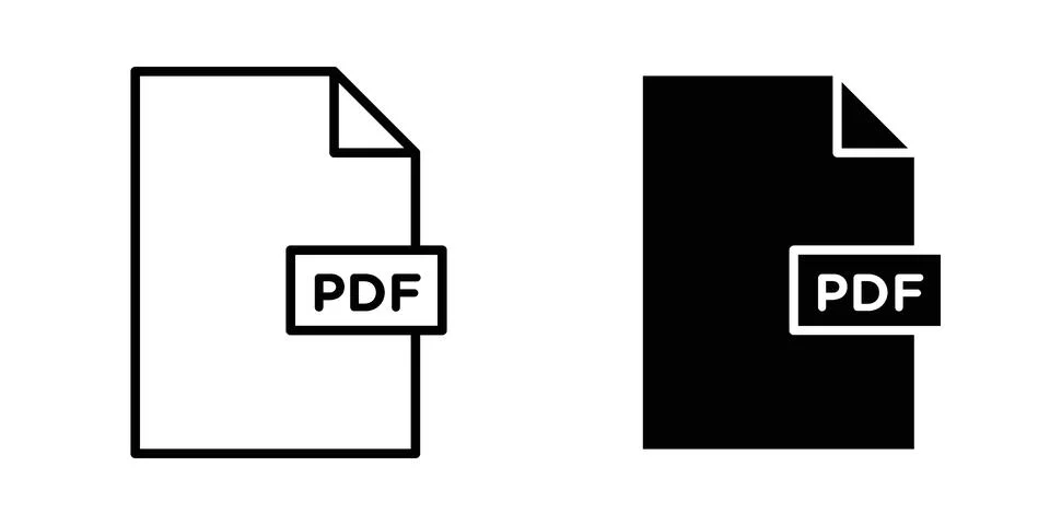 PDF icon vector concepts, line and silhouette style 스톡 일러스트