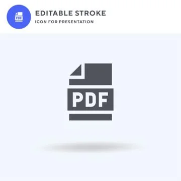 Pdf icon vector, filled flat sign, solid pictogram isolated on white, logo 스톡 일러스트