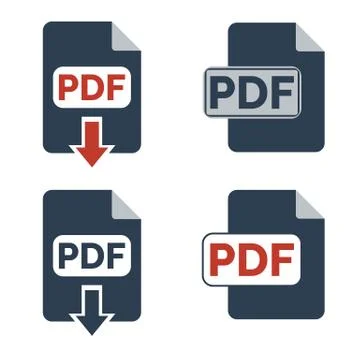 PDF Icons on white background. Illustrazione stock