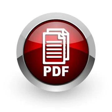 Pdf red circle web glossy icon. Illustrazione stock