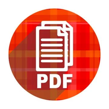 Pdf red flat icon isolated,. 库存插图