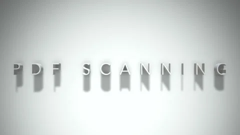 Pdf scanning 3D title animation white text on a white background 動画素材 298897321
