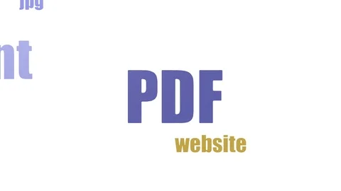 Pdf Tagcloud Animated Isolated On White Stock Footage 107245695