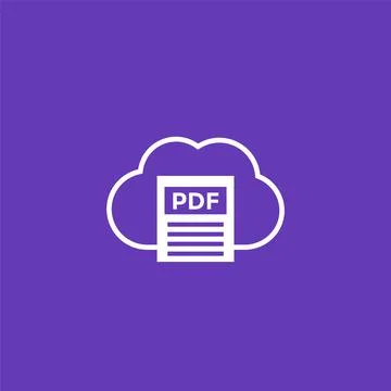 PDF upload to cloud, icon for web and apps Stock Illustration