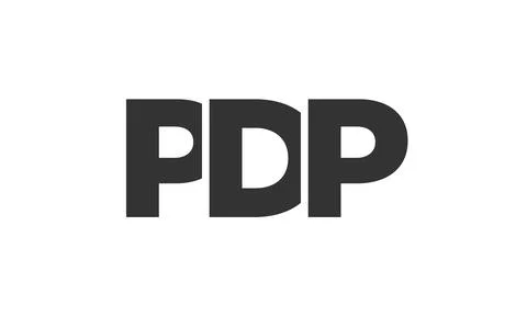 PDP logo design template with strong and modern bold text. Initial based ve.. Stock Illustration