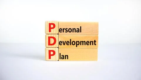 PDP, Personal development plan symbol. Words PDP, Personal development plan s Foto stock