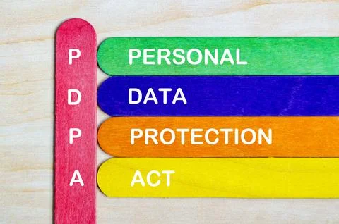 PDPA representing Personal Data Protection Act text on wooden stick Foto stock