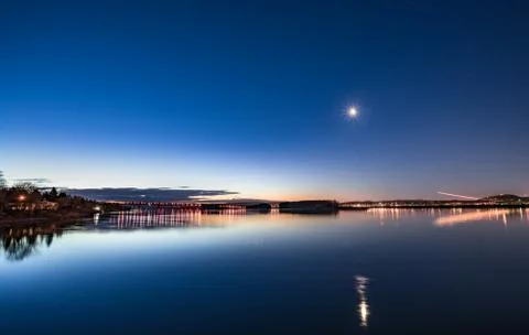 PDX moonrise Stock Photos