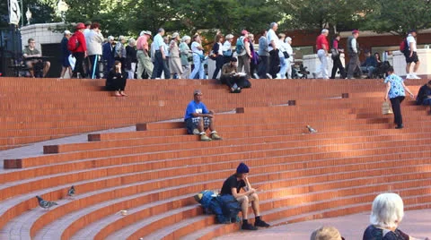PDX PioneerCourthouseSq 스톡 동영상 26136977