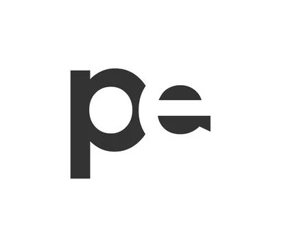 PE creative geometric initial based modern and minimal logo. Letter p e tre.. Stock Illustration