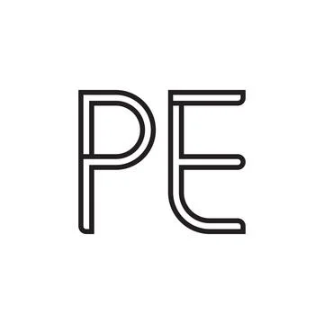 Pe initial letter vector logo icon 库存插图