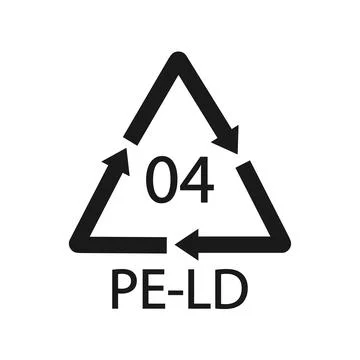 PE-LD 04 recycling code symbol. Plastic recycling vector low density polyet.. 스톡 일러스트