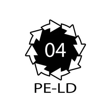 PE-LD 04 recycling code symbol. Plastic recycling vector low density polyet.. Stock Illustration