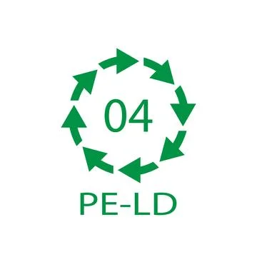 PE-LD 04 recycling code symbol. Plastic recycling vector low density polyet.. 스톡 일러스트