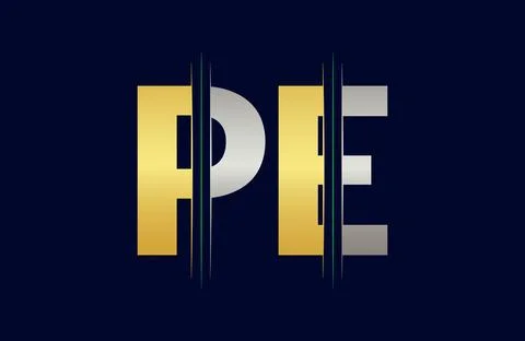 PE Letter logo design vector template. Stock Illustration