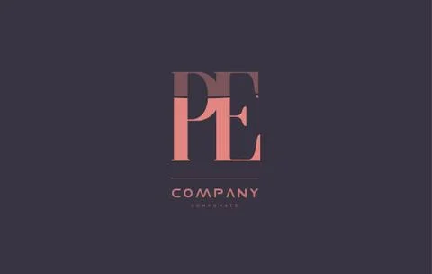 Pe p e pink vintage retro letter company logo icon design Illustrazione stock