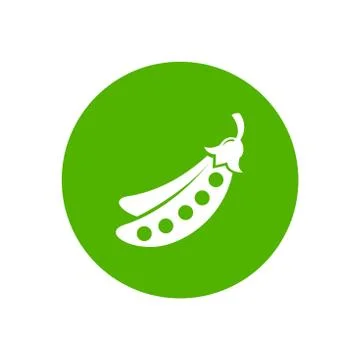 Pea icon vector. Illustration of pea isolated on green circle Stock Illustration