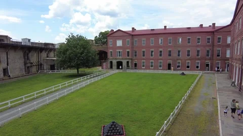 Pea Patch Island, Delaware - August 2, 2025 - The view inside Fort Delaware 스톡 동영상 318918765