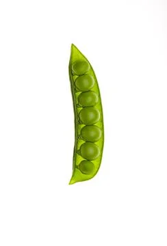 Pea pod on isolated white background Stock Photos