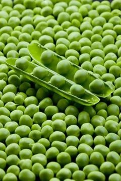 Pea pod with peas Stock Photos