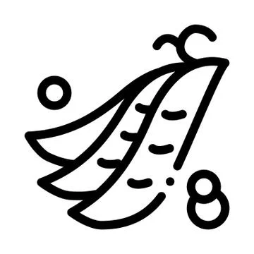Pea pods icon vector outline illustration Stock Illustration