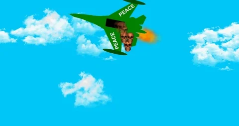 Peace Air Force Background Throwing Dynamite Bombs And Weapons Stock Footage 108986368