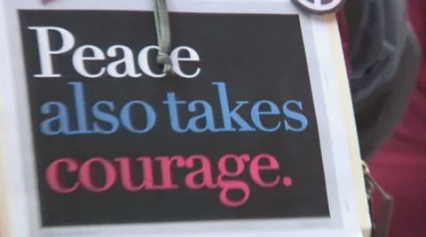 Peace Also Takes Courage Stock Footage 10712616