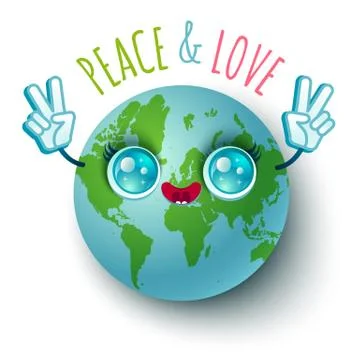 Peace and Love. 库存插图