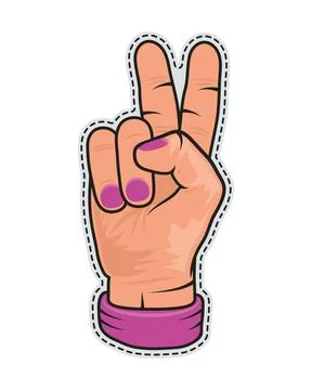 Peace and love patch Stock Illustration