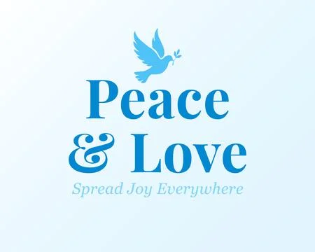 Peace and Love Spread Joy Everywhere Stock Illustration