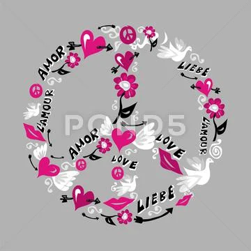 Peace and love symbol Stock Illustration