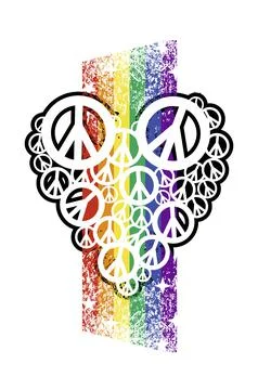 Peace and rainbow Stock Illustration